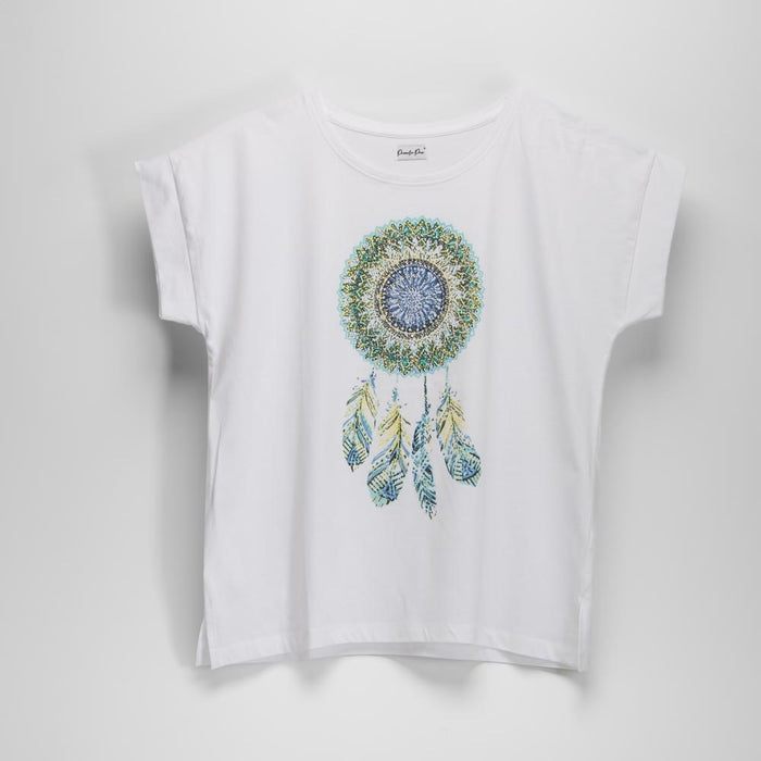Camiseta atrapasueños blanca PICCOLA PIU
