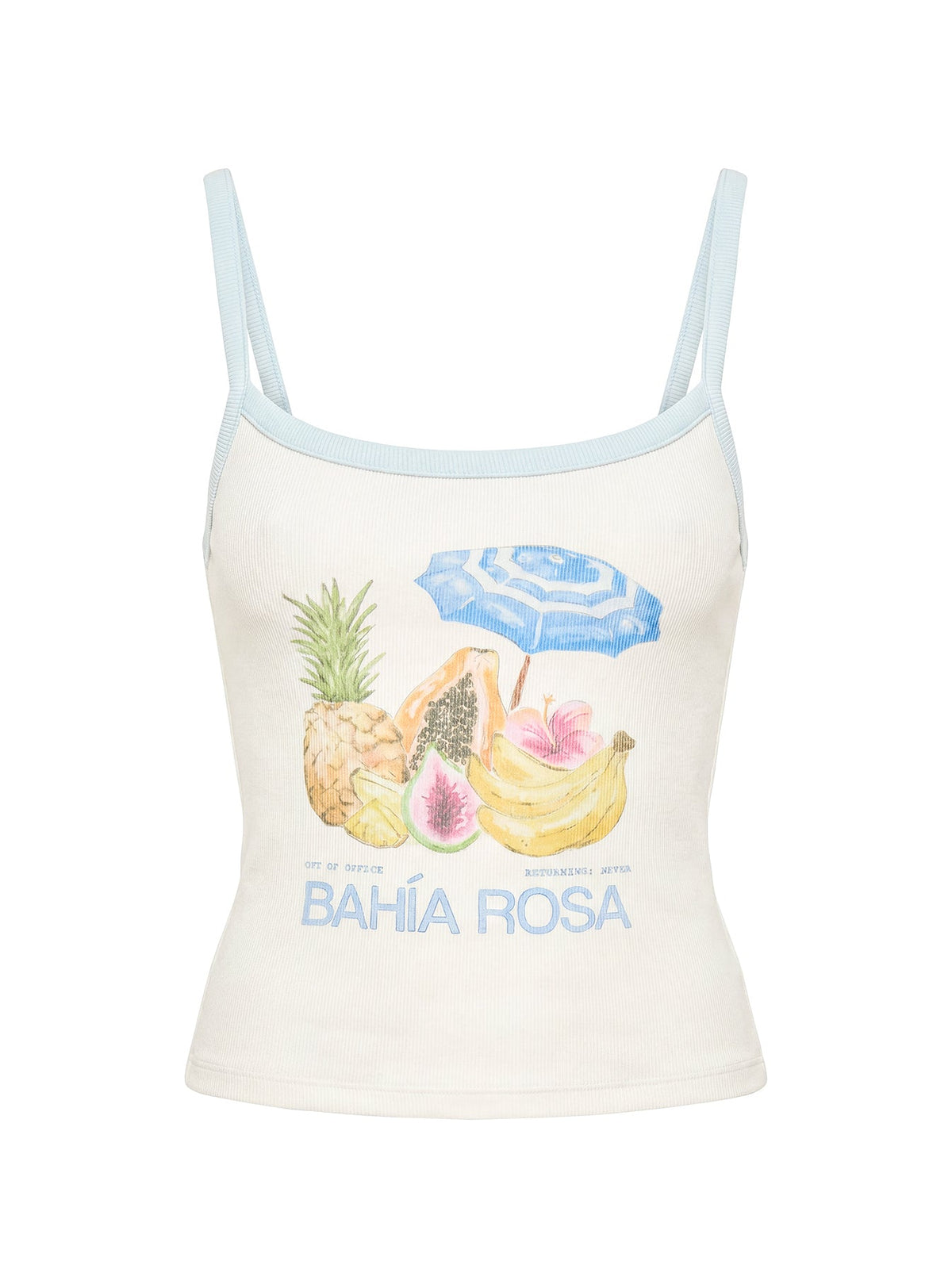 Bahia Rosa Graphic Tank Top White