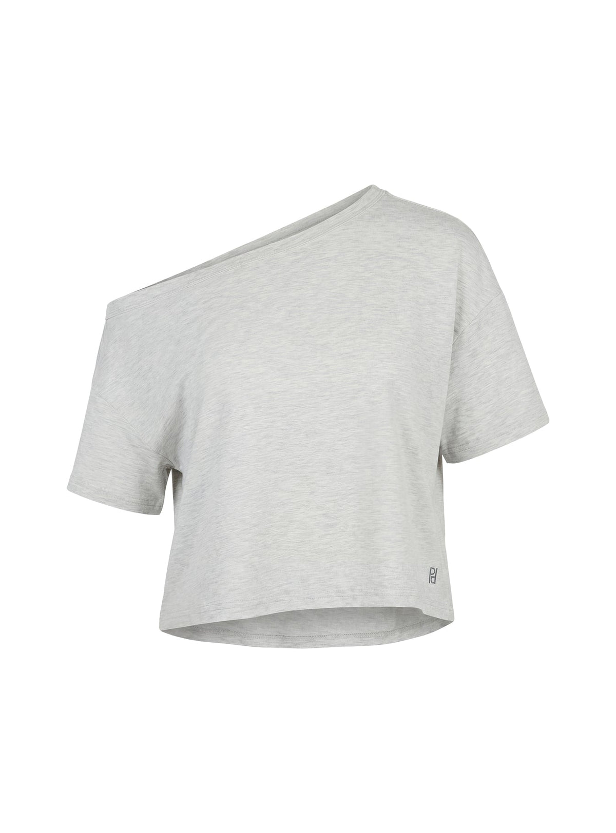 Bailea Off Shoulder Cropped Tee Grey Marle