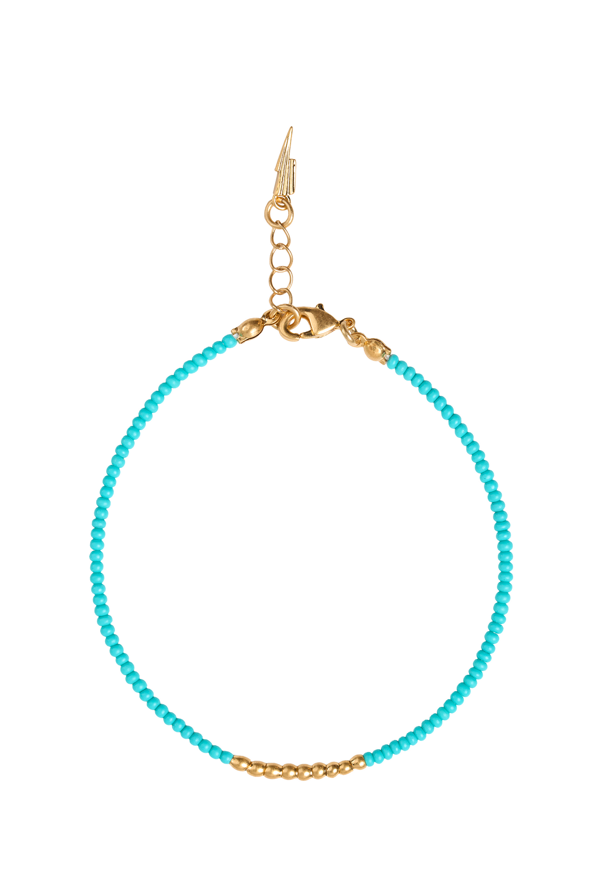 Gold and Aqua Beaded Bracelet