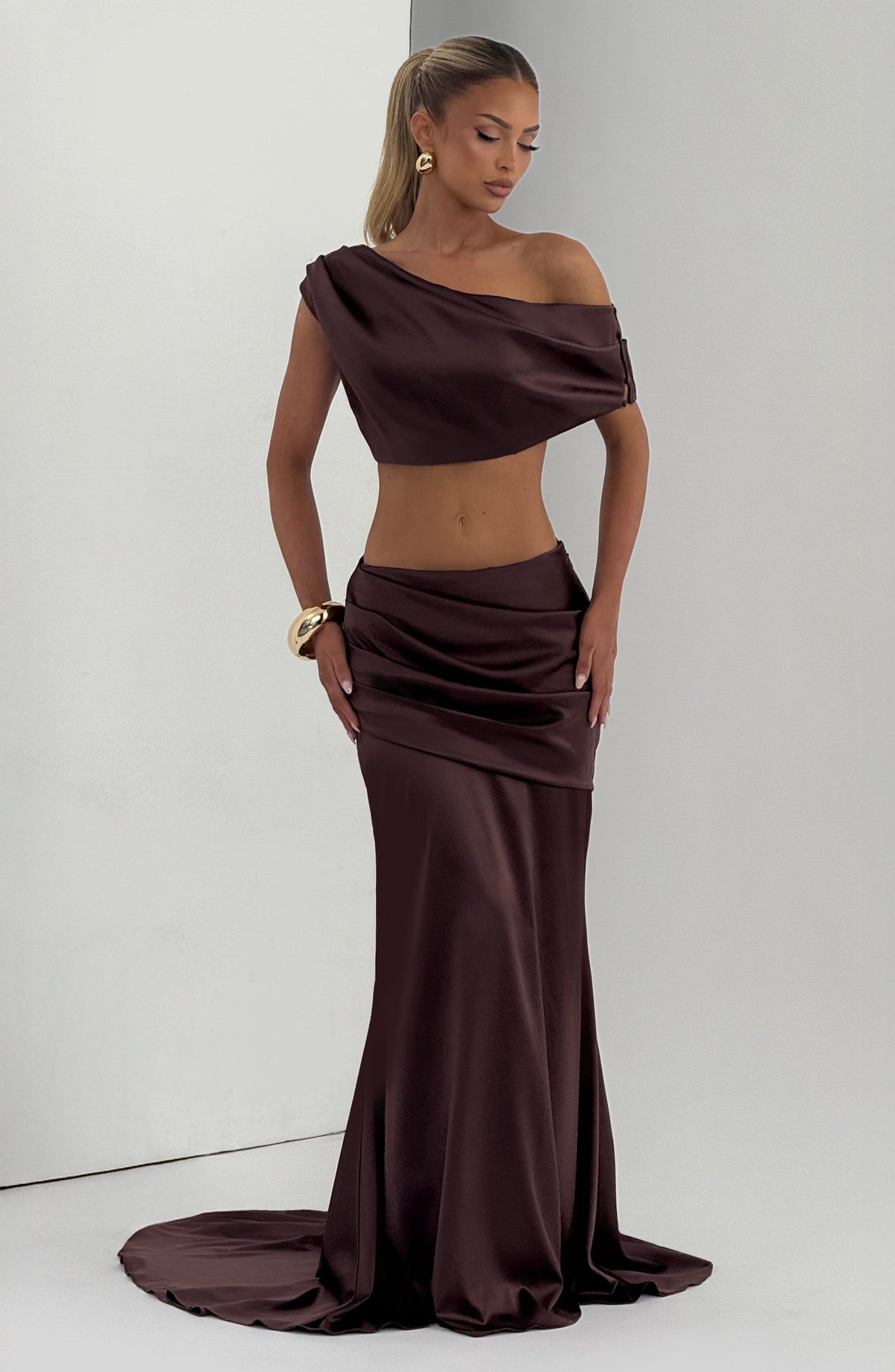 Edwina Top - Plum Brown