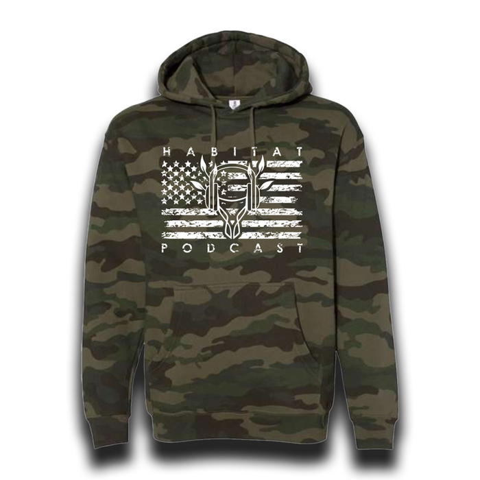 Habitat Podcast Camo USA Hoodie