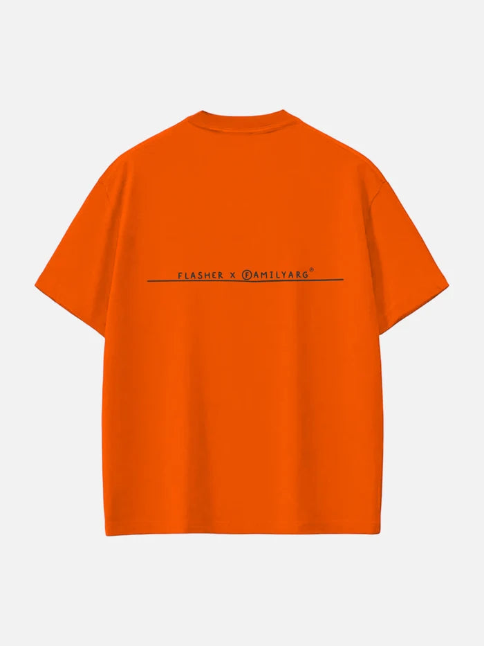 Remera Familyarg Flasher Supersized Naranja + Medias Crew Negro