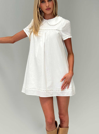 Bethanne Babydoll Mini Dress White