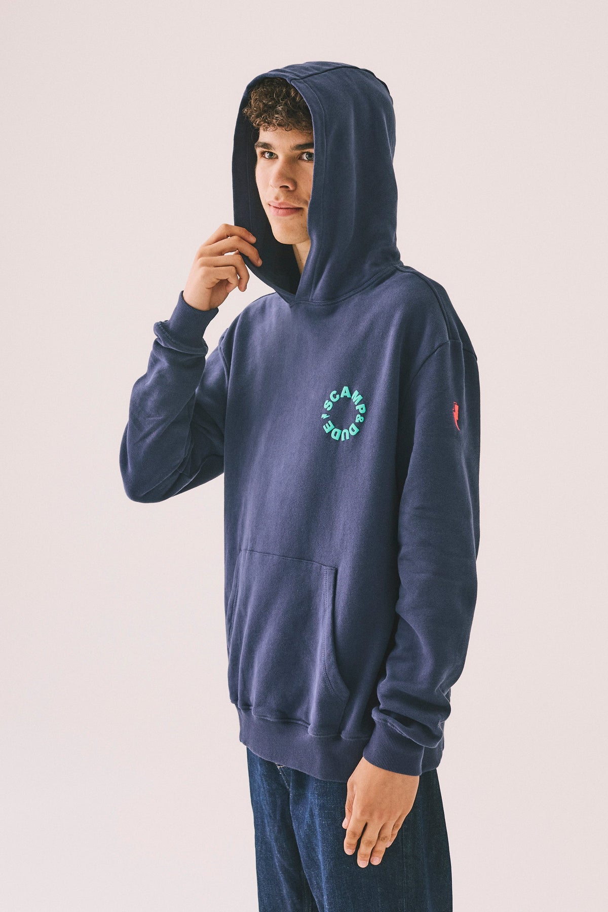 Men's Navy with Green Graphic Hoodie
