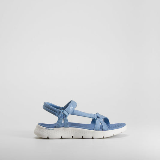 Sandalia azul suela blanca cómoda SKECHERS