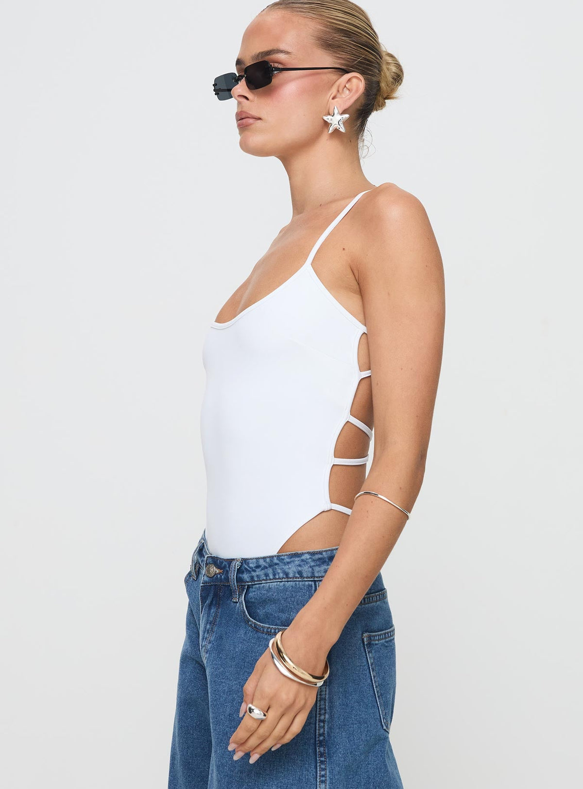 All Tied Up Bodysuit White Tall