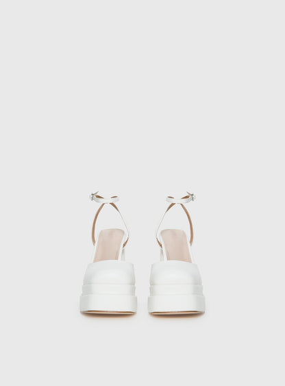 Alto Platform Heels Matte White