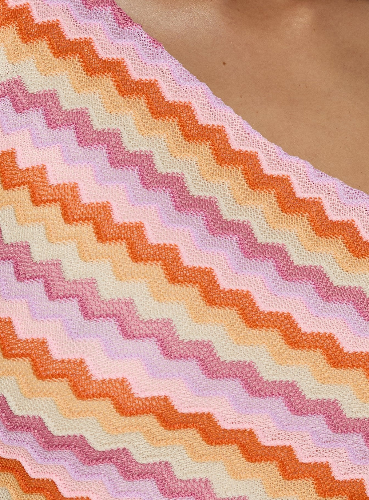 Alisia One Shoulder Knit Mini Dress Pink Stripe