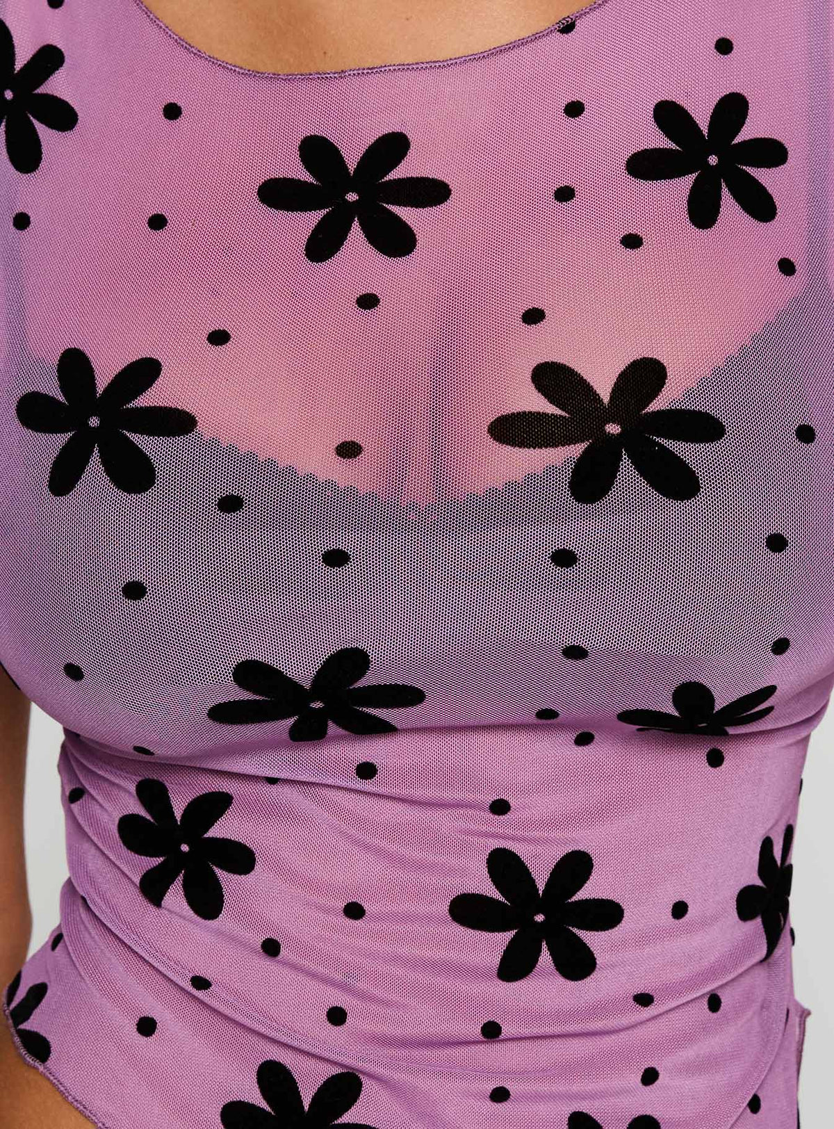 Avelaine Mesh Top Mauve