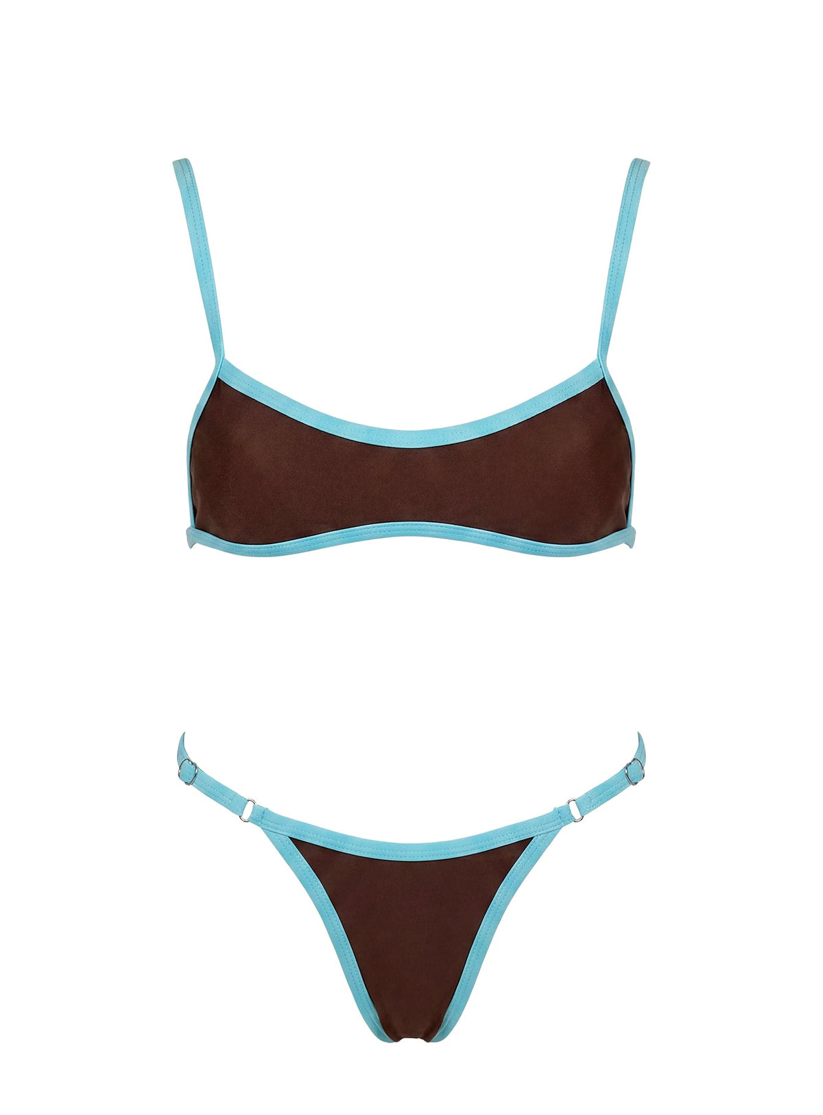 Beasley Cheeky Bikini Bottoms Chocolate / Blue