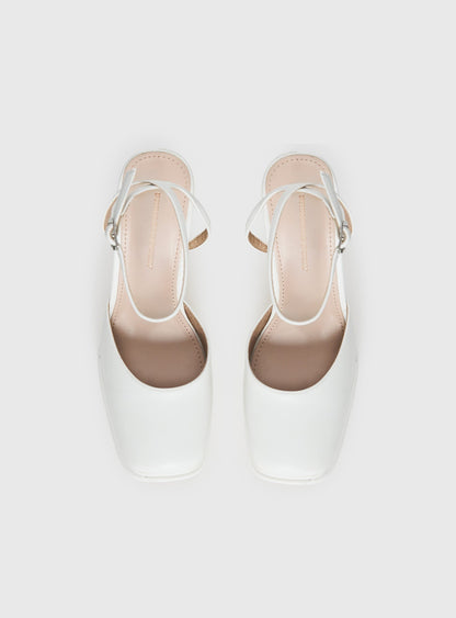 Alto Platform Heels Matte White