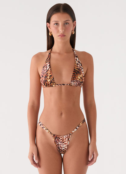 Airlie Scrunch Bikini Bottoms - Leopard Hibiscus