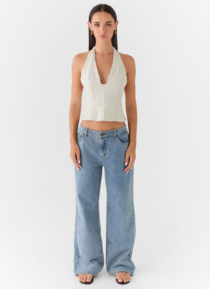 Amiera Halter Top - Desert Stripe