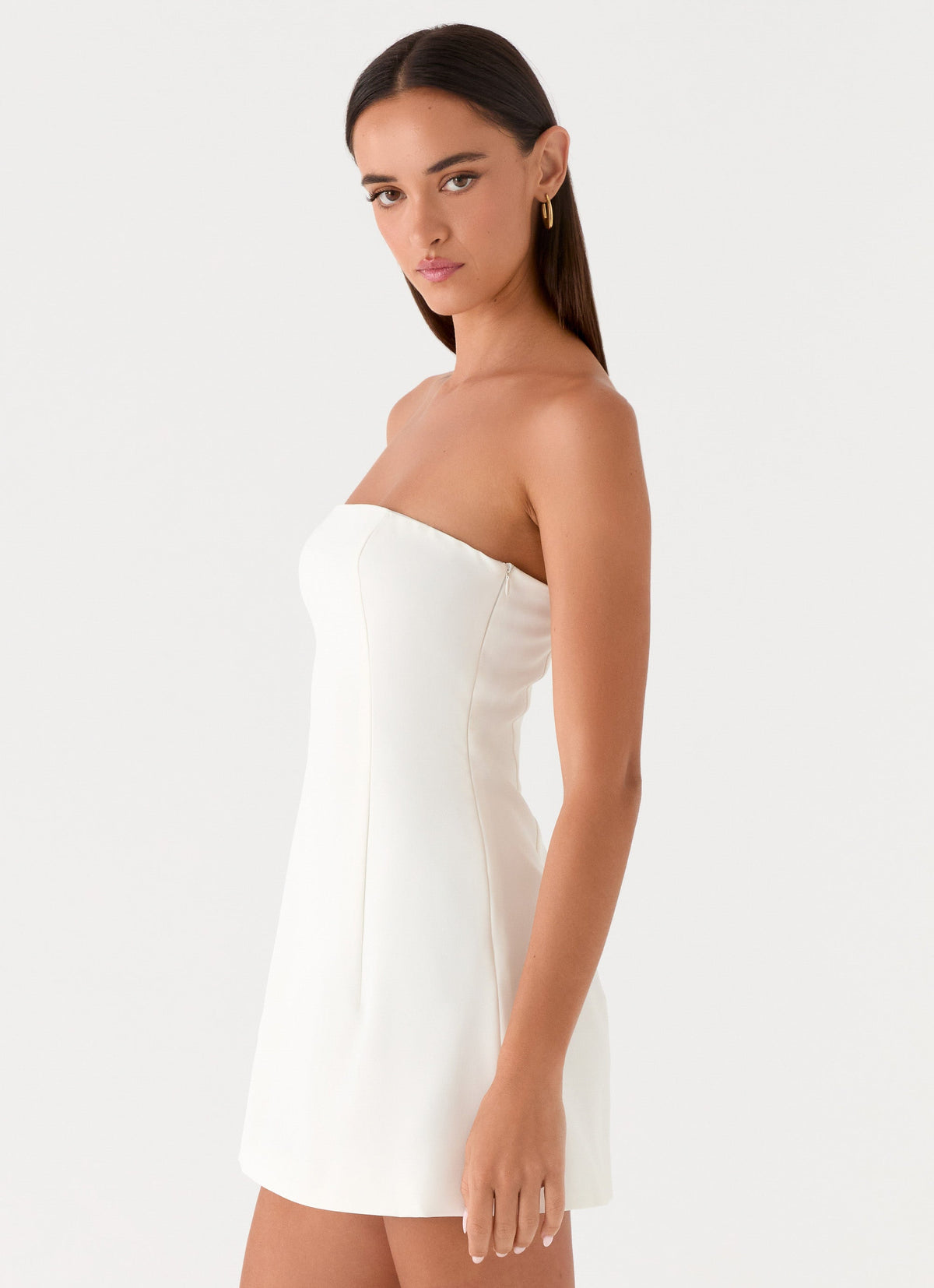 Della Strapless Mini Dress - White