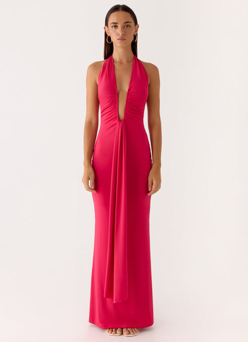 Emiliana Maxi Dress - Red Magenta