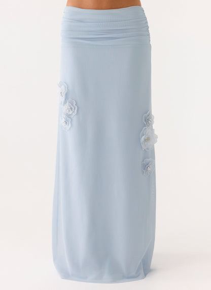 Fleur Power Maxi Skirt - Blue