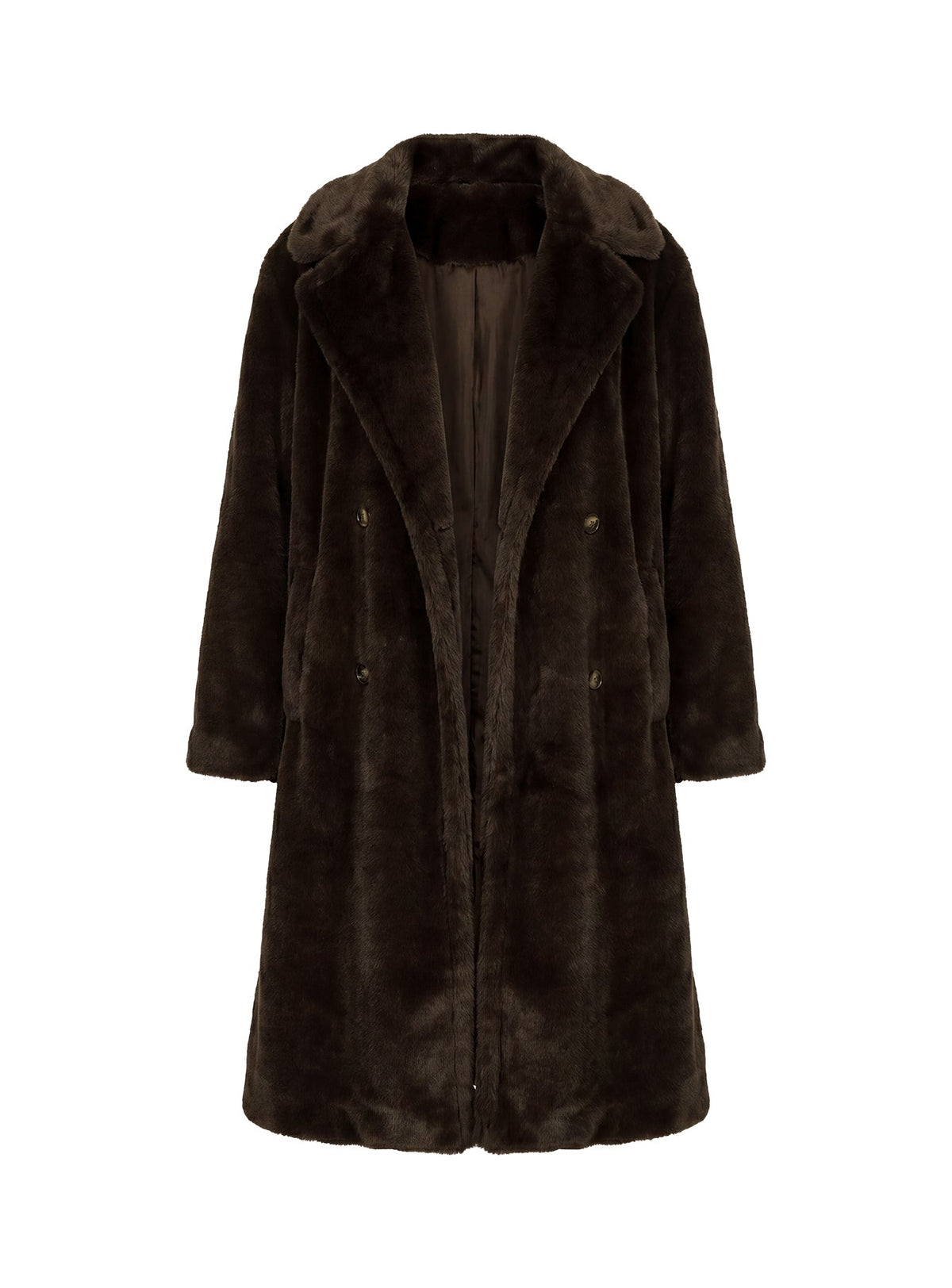 Alvie Longline Faux Fur Coat Brown