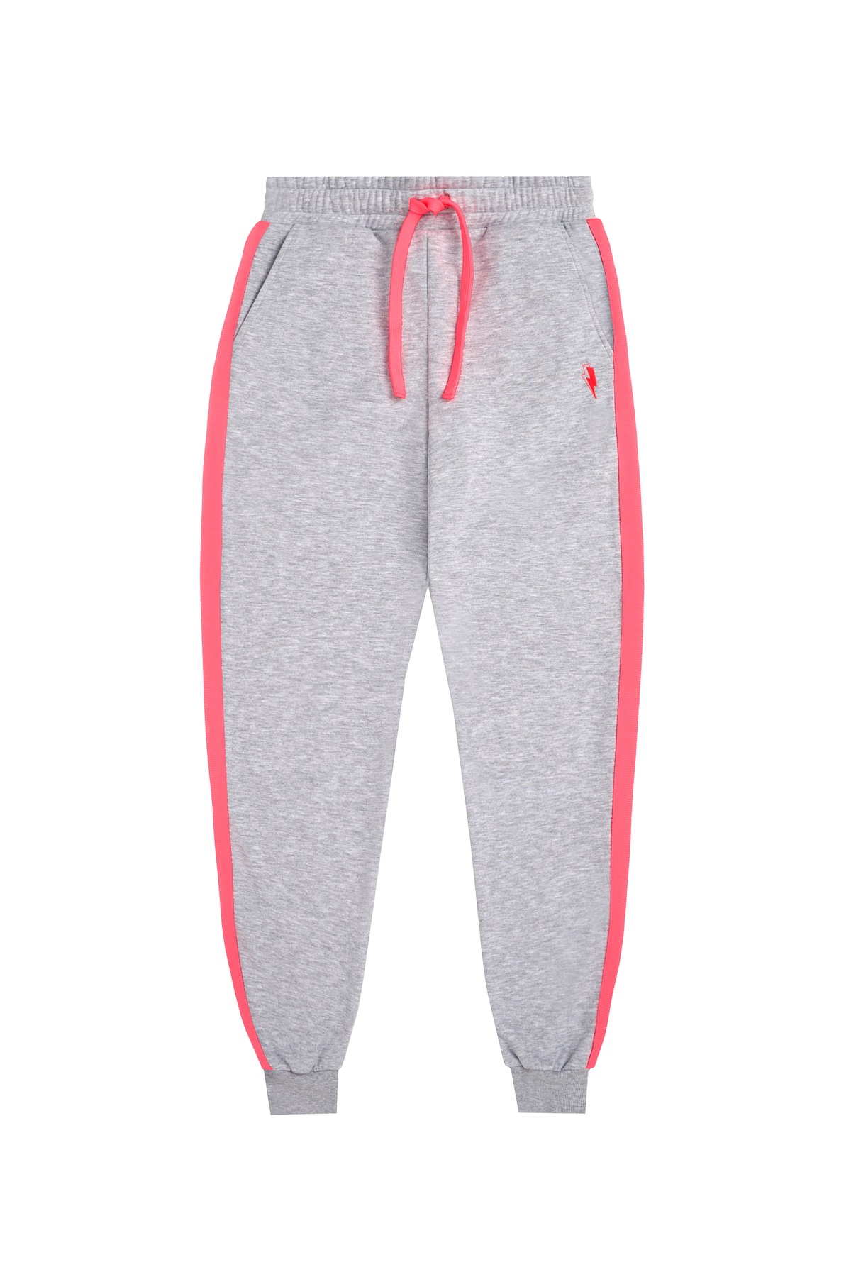 Light Grey Marl with Pink Colourblock Joggers