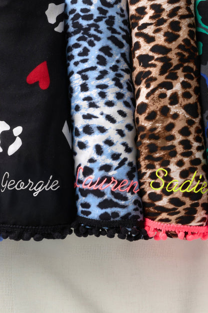 Turquoise with Blue Cheetah Charity Super Scarf