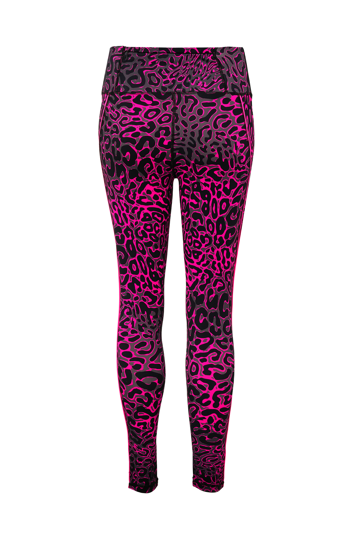 Grey with Pink Leopard Ray Full Length Active Leggings
