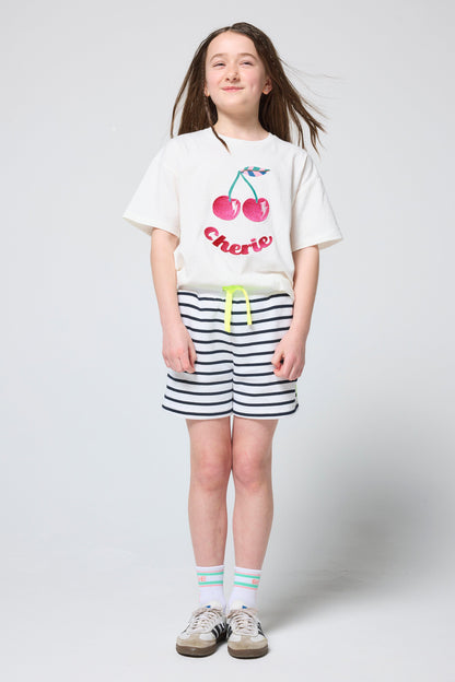 Kids Navy Stripe Colourblock Shorts