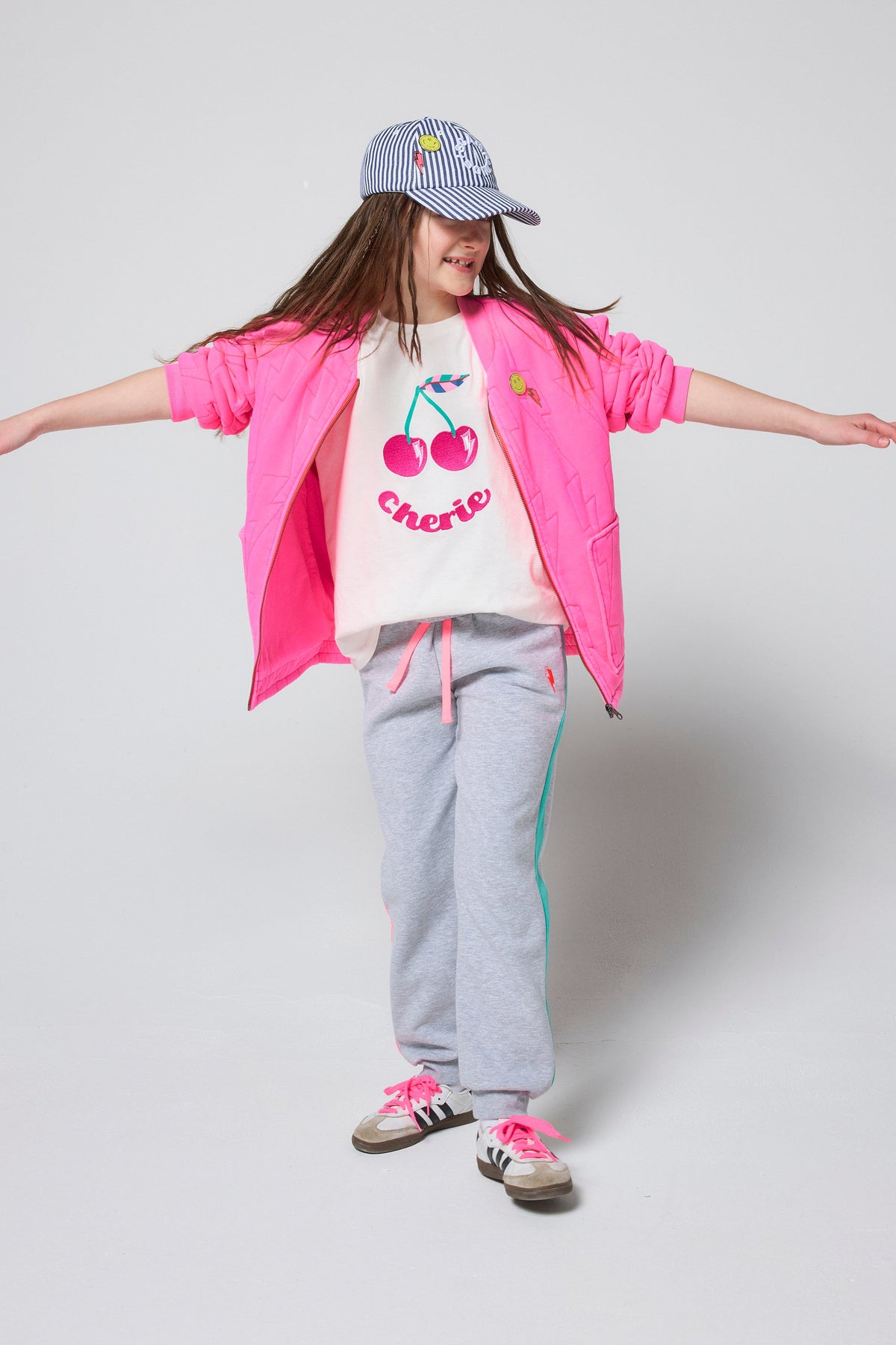 Kids White Cherry Print T-Shirt