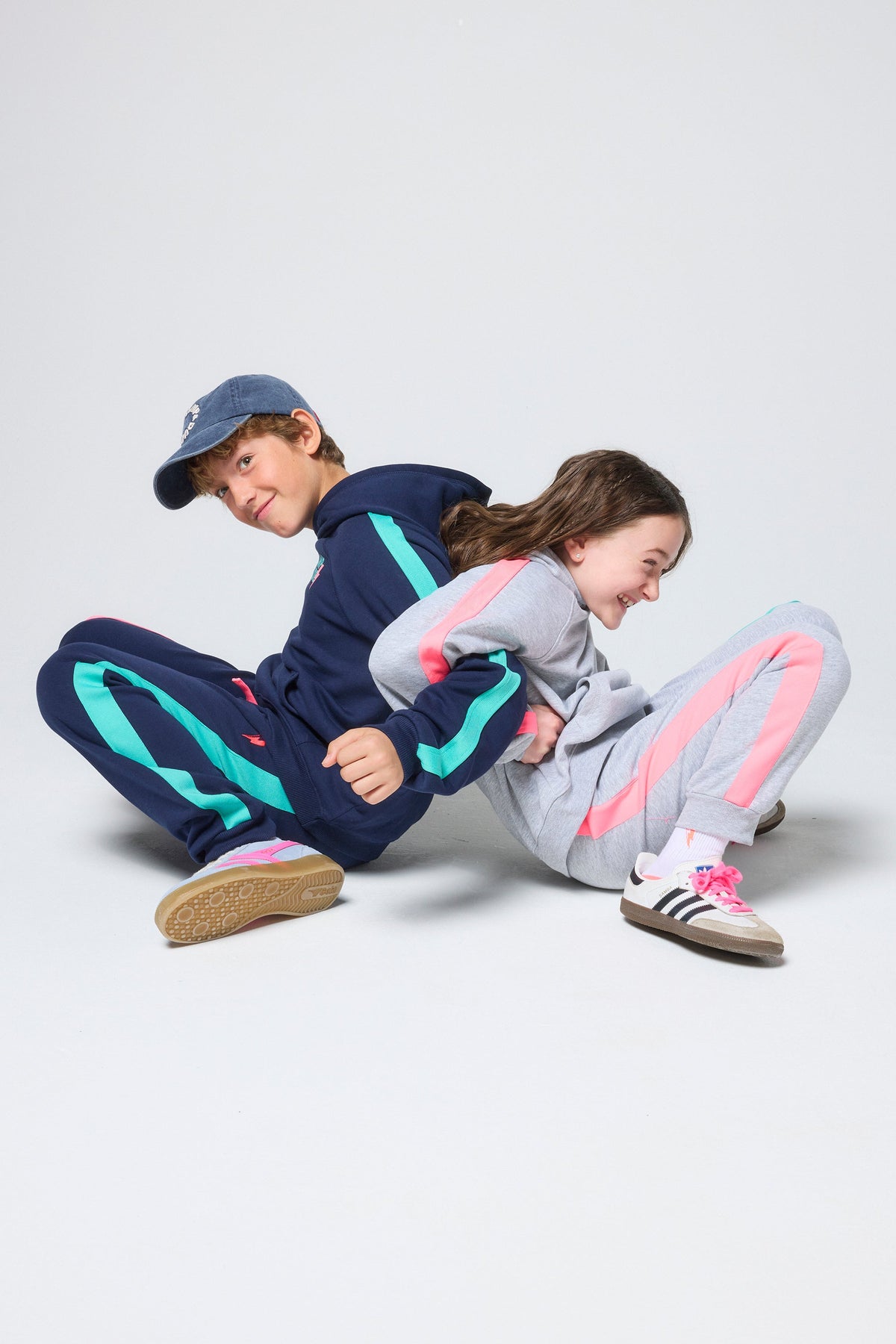 Kids Light Grey Marl Colourblock Joggers