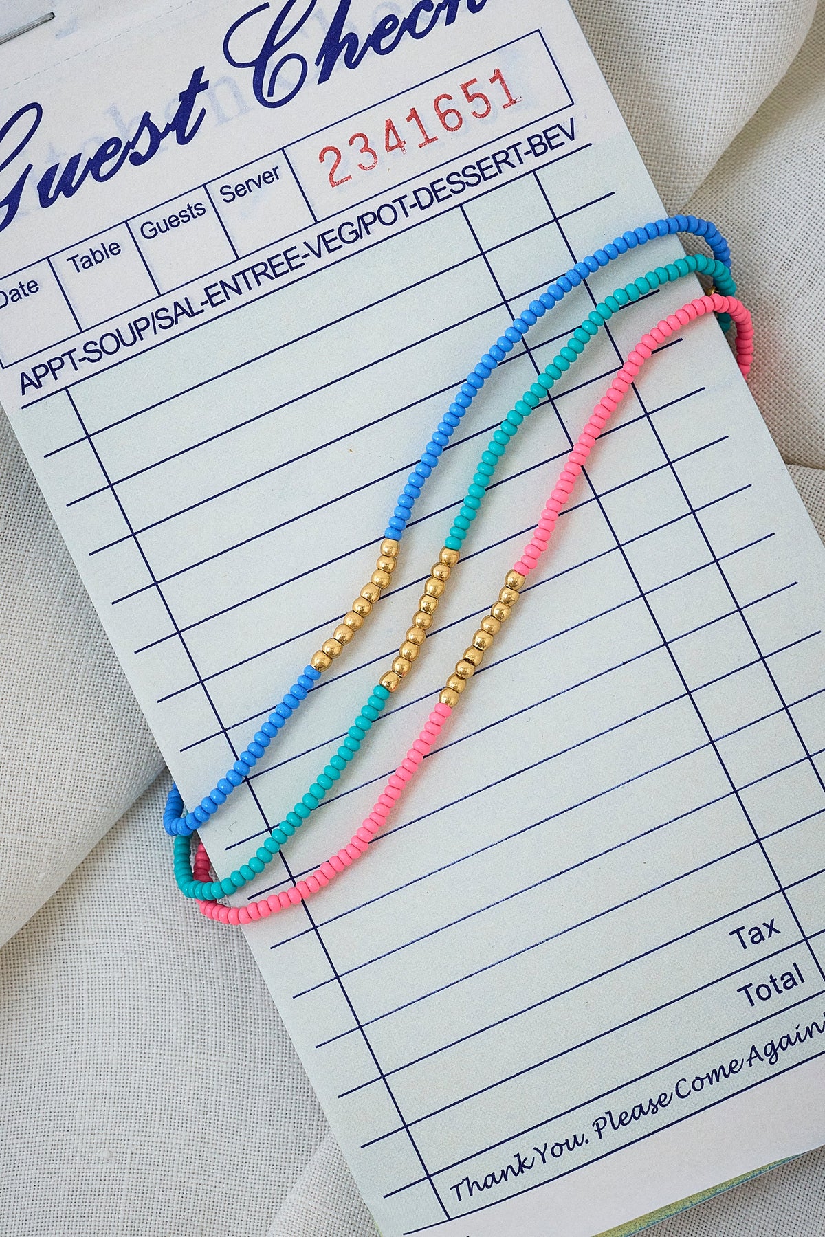 Gold and Coral Beaded Bracelet