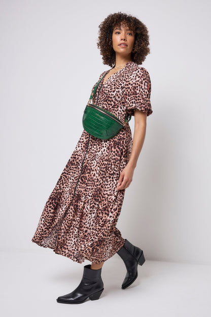 Green Embossed Croc Bum Bag