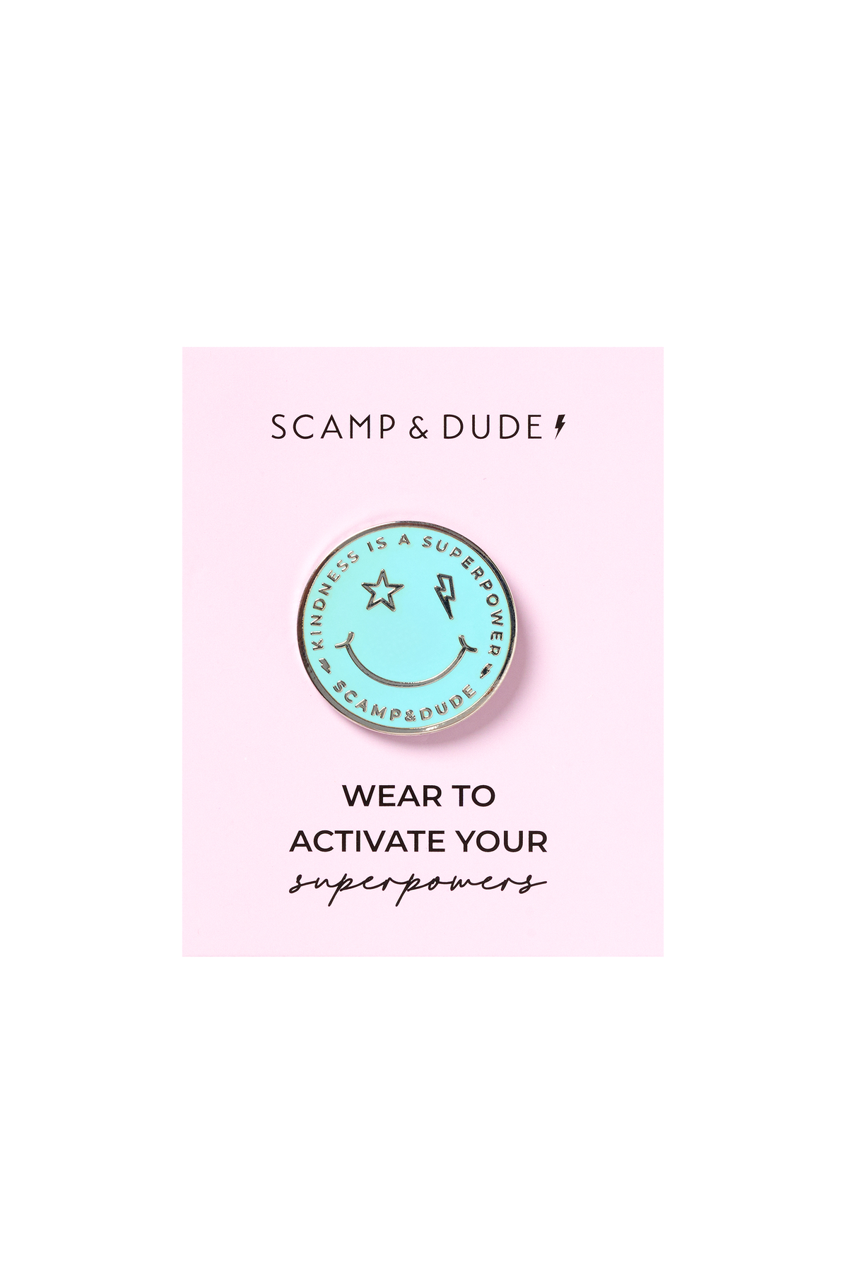 Blue Smiley Pin Badge