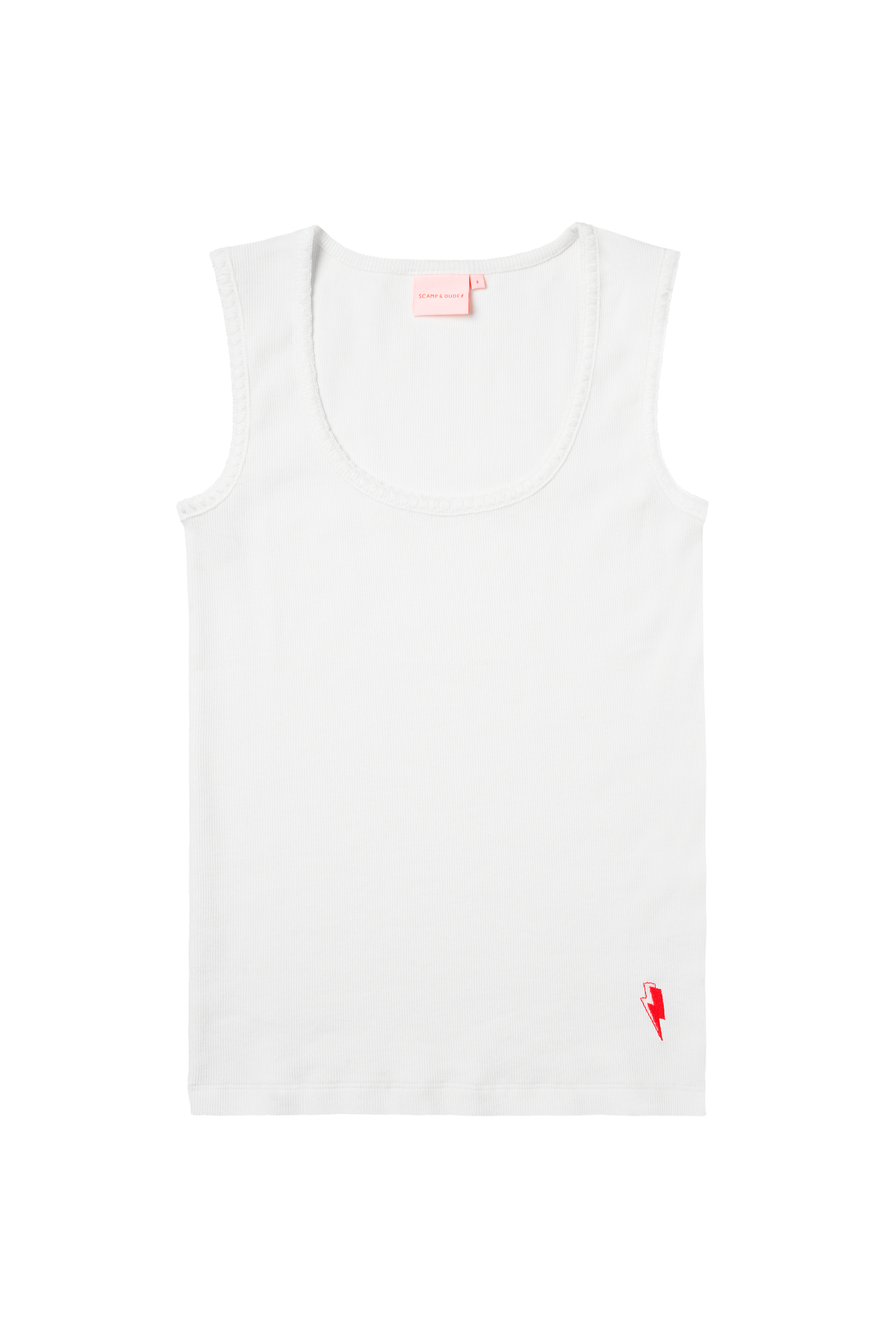 White Jersey Stitch Detail Vest Top