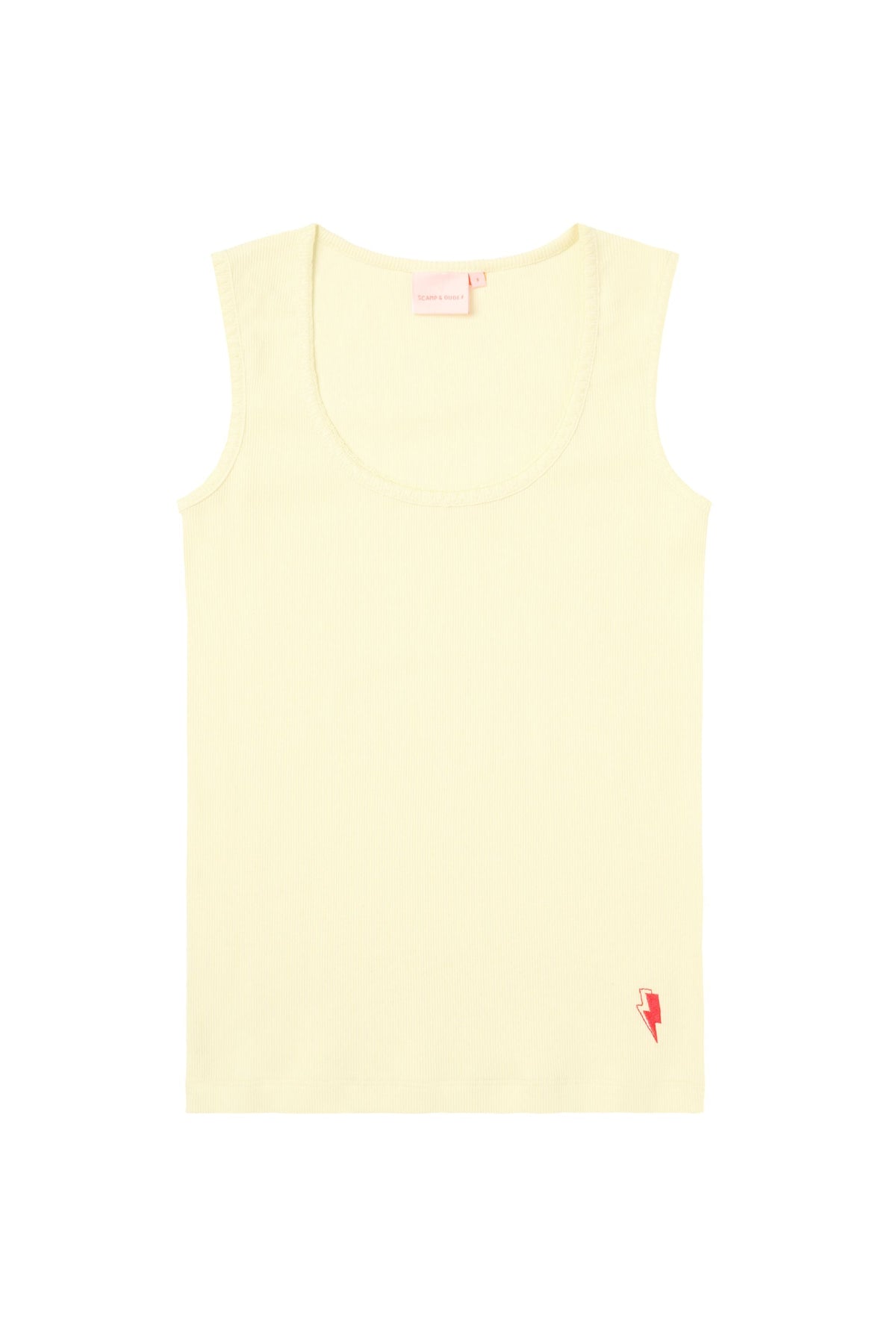 Lemon Jersey Stitch Detail Vest Top