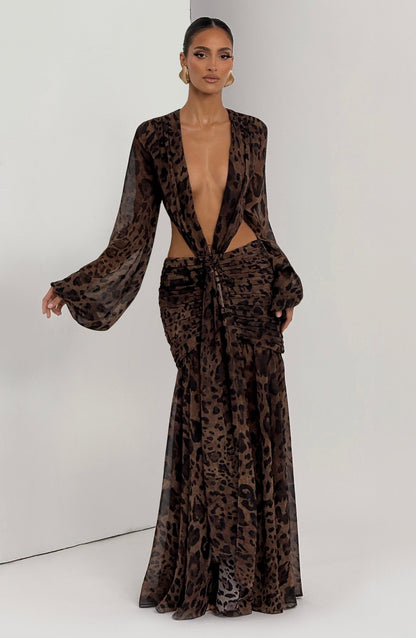 Andrina Maxi Dress - Leopard Print
