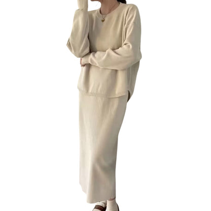 Artse MNL Knit Long Sleeve Skirt Set