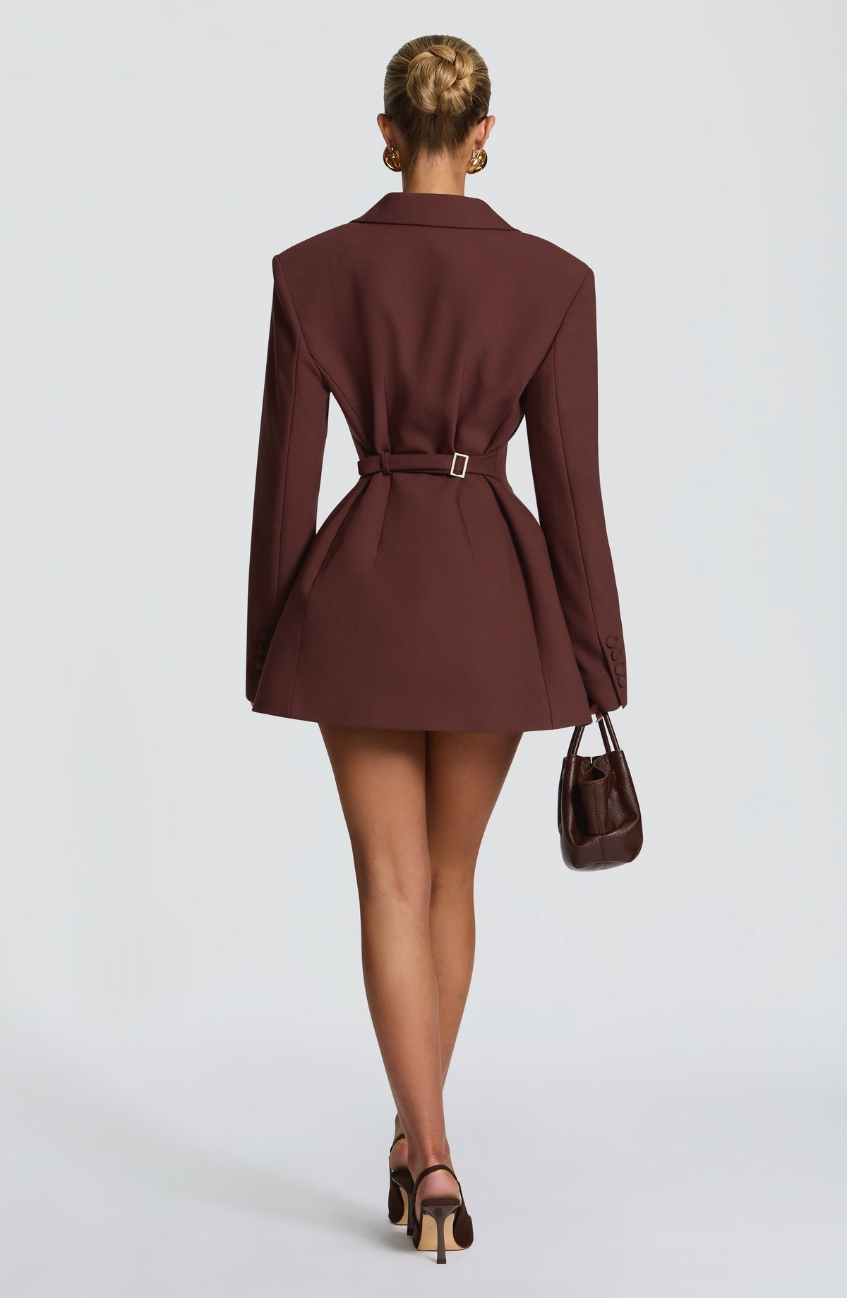 Elvira Mini Dress - Plum Brown