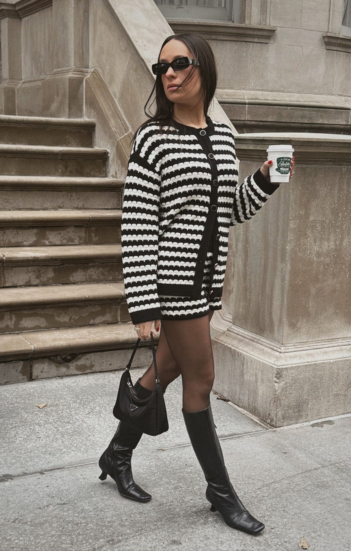 Inez Shorts ~ Black and White Stripe Knit