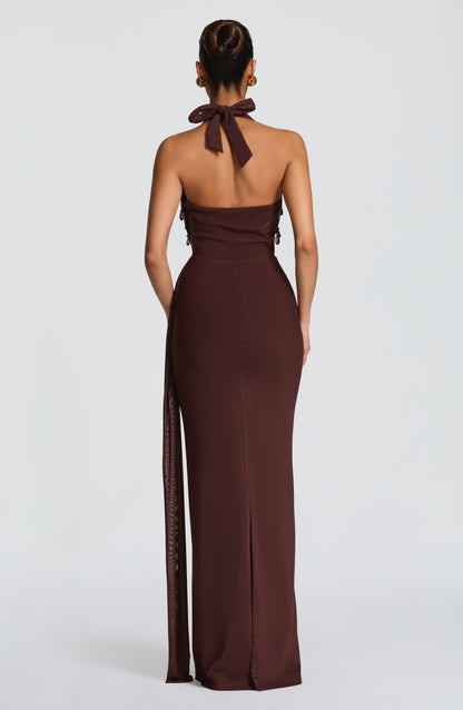 Fabia Maxi Dress - Plum Brown