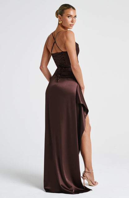 Helen Maxi Dress - Plum Brown