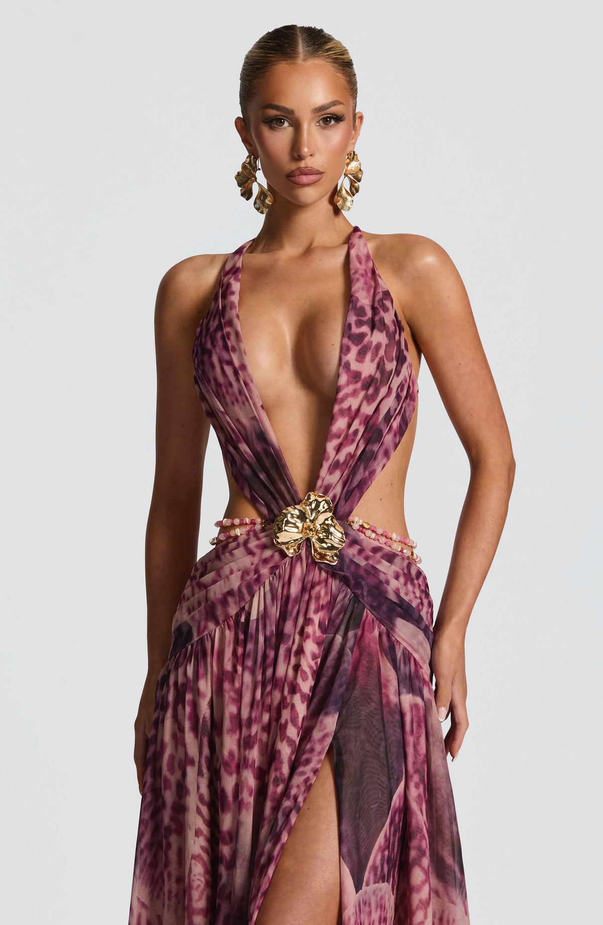 Indianna Maxi Dress - Magenta Orchid Print