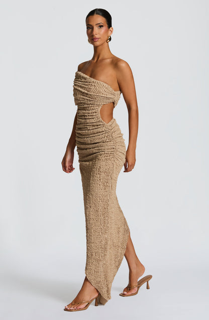 Laverna Midi Dress - Beige