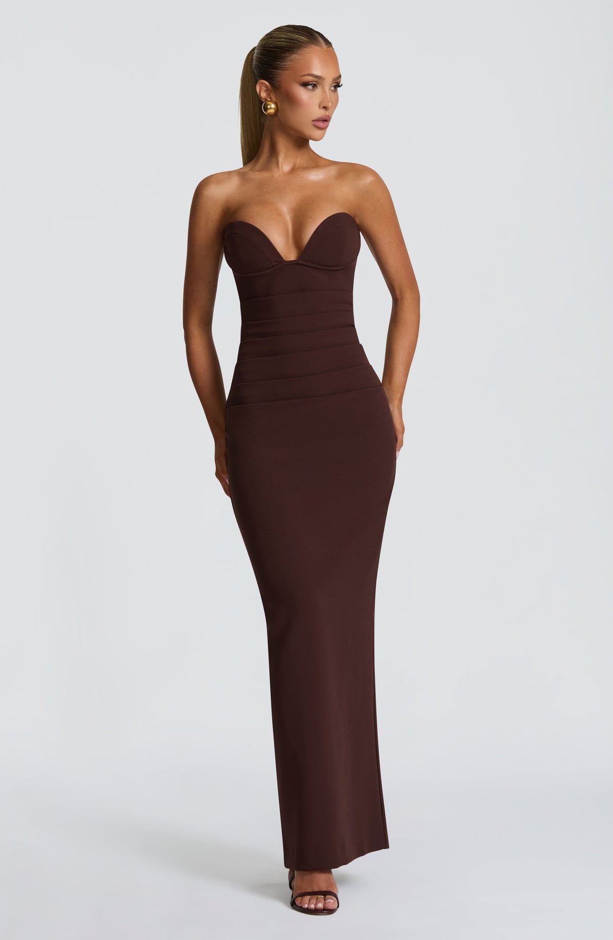 Lindsey Maxi Dress - Plum Brown