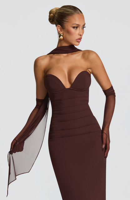 Lindsey Maxi Dress - Plum Brown