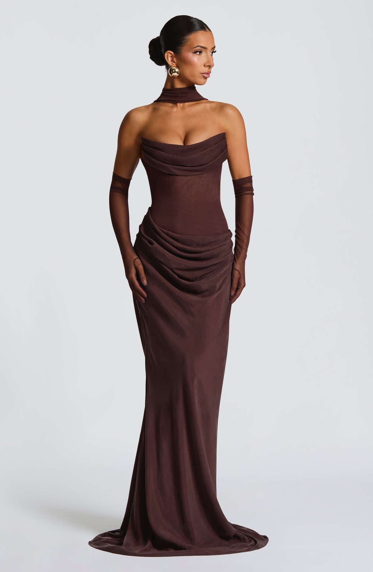 Liora Maxi Dress - Plum Brown
