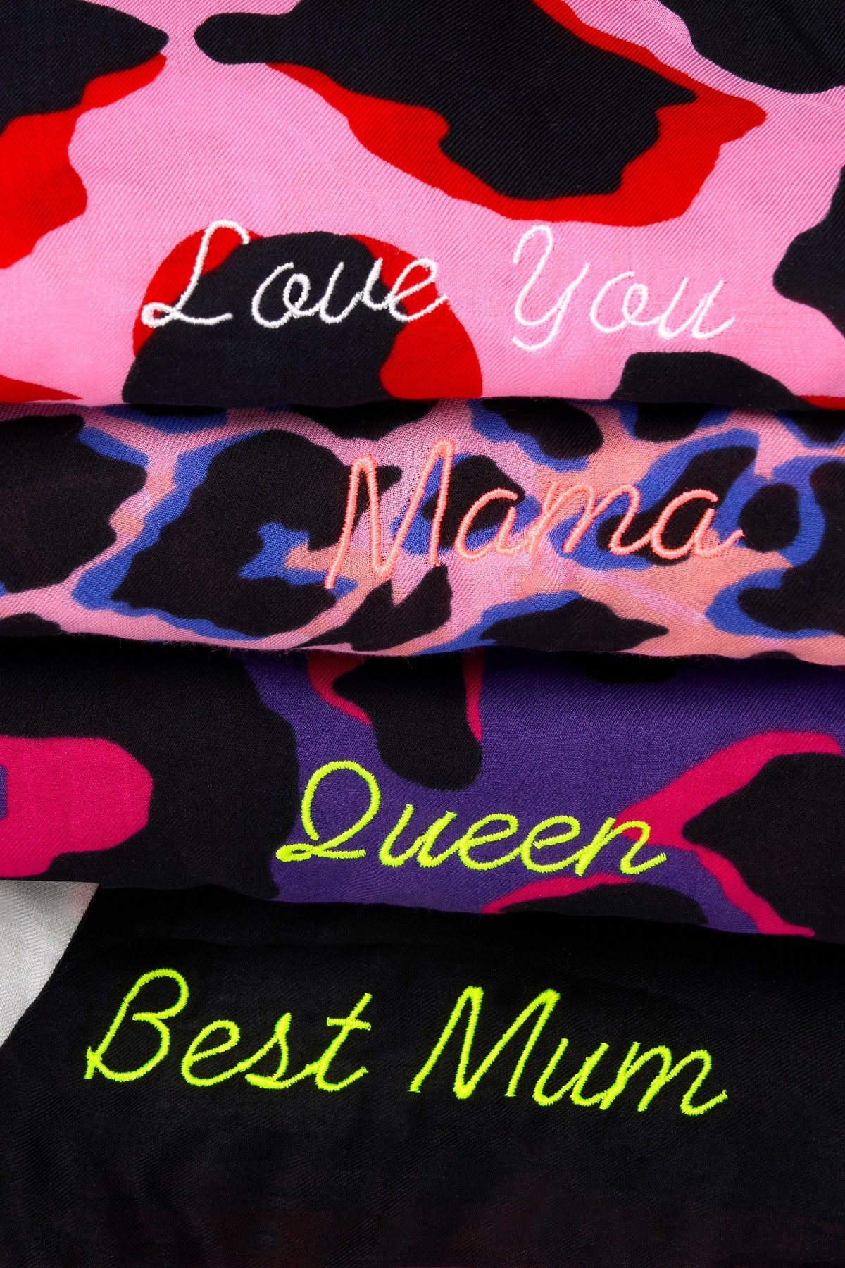 Pink with Blue and Black Shadow Leopard Charity Super Scarf