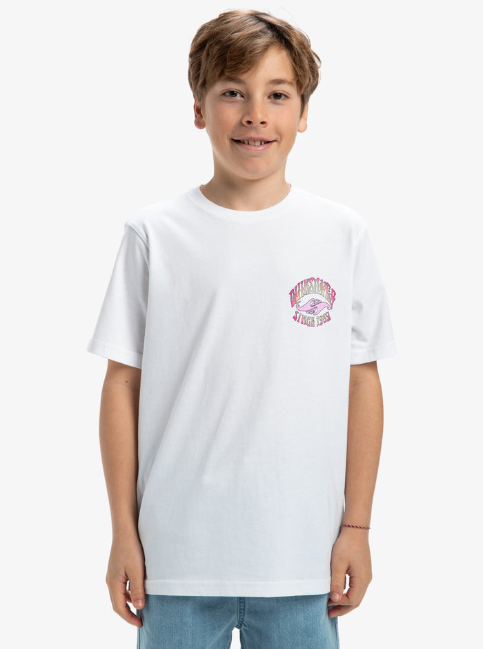 Remera Quiksilver Niño Ev Times Up Blanco
