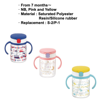 Richell Clear Aqulea Straw Bottle Mug