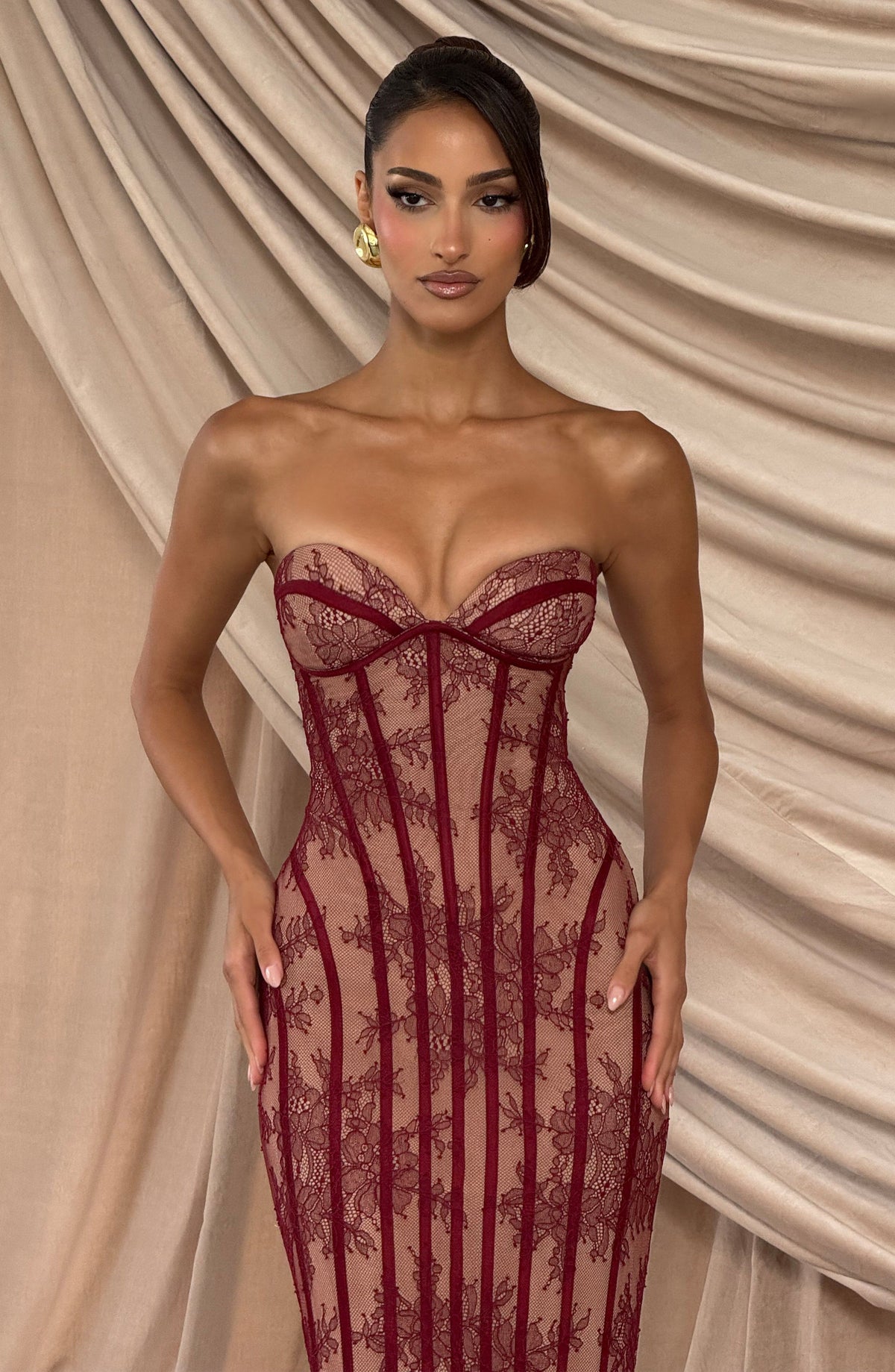 Sian Maxi Dress - Burgundy