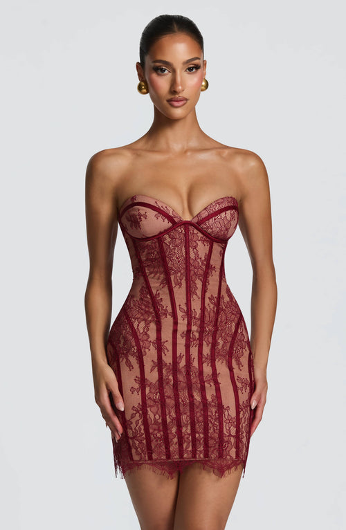 Sian Mini Dress - Burgundy
