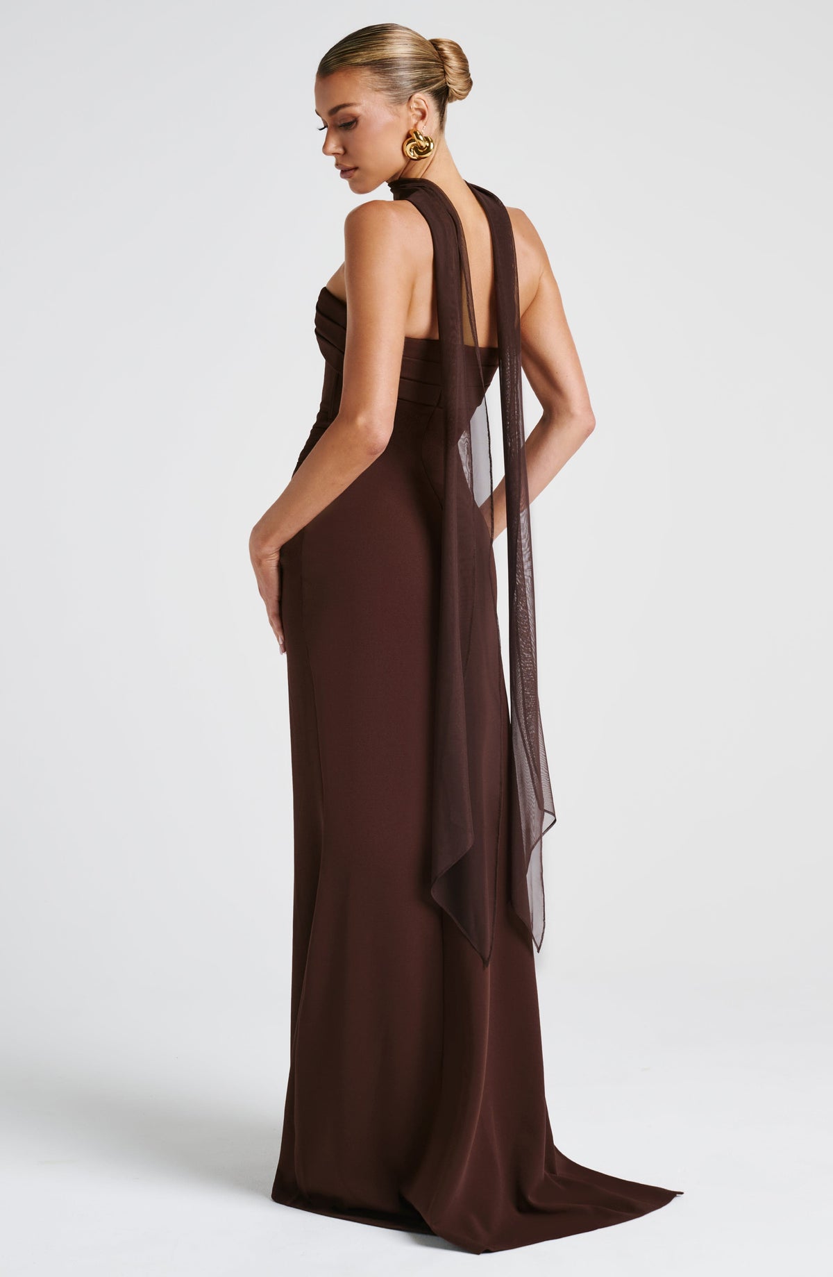 Zafira Maxi Dress - Plum Brown